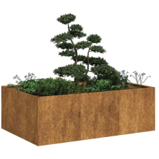 vidaXL ültető rozsdás 120x80x40 cm időjárásálló acélból kerti tárolás