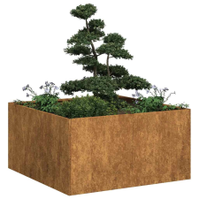 vidaXL ültető rozsdás 80x80x40 cm időjárásálló acélból kerti tárolás