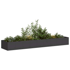 vidaXL ültetőtartó Fekete 360x80x40 cm Acél kerti tárolás