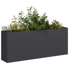 vidaXL ültetvény fekete 200x40x80 cm hidegen hengerelt acélból kerti tárolás