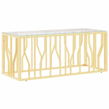 vidaXL üveg és rozsdamentes acél dohányzóasztal 110x45x45 cm (350050) bútor