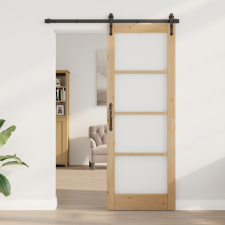 vidaXL Üvegajtó "ORKDAL" 78x211x4 cm Tömör Fenyő nyílászáró