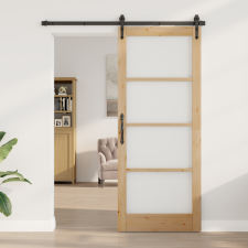 vidaXL Üvegbeléptető Ajtó "ORKDAL" 86x211x4 cm Szilárd Fenyő Fából nyílászáró