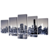 vidaXL Vászon falikép szett monokróm new york-i Skyline 200 x 100 cm
