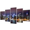 vidaXL Vászon falikép szett színes new york-i Skyline 200 x 100 cm