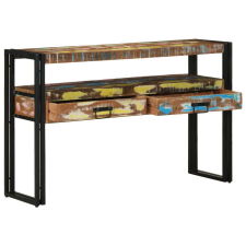 vidaXL Végasztalok Többszínű 120x33x75 cm Tömör Újrahasznosított Fa és Fém bútor