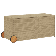 vidaXL vegyes bézs polyrattan kerti tárolóláda kerekekkel 283 L (365319) kerti tárolás