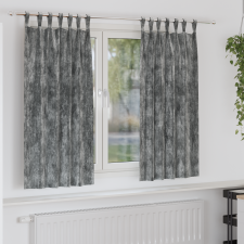 vidaXL Velúr Függöny 2 db Gombfüllel Szürke 175x140 cm lakástextília