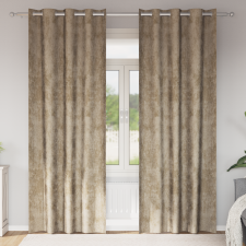 vidaXL Velúr függönyök 2 db szemfüggönnyel Bézs 245x140 cm lakástextília