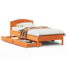 vidaXL viaszbarna tömör fenyőfa ágy matrac nélkül 100 x 200 cm (3301844) ágy és ágykellék