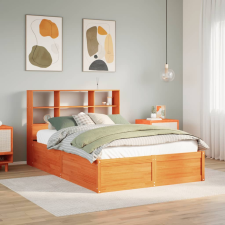 vidaXL viaszbarna tömör fenyőfa ágy matrac nélkül 120 x 190 cm ágy és ágykellék