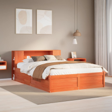 vidaXL viaszbarna tömör fenyőfa ágy matrac nélkül 120 x 190 cm ágy és ágykellék