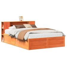 vidaXL viaszbarna tömör fenyőfa ágy matrac nélkül 120 x 200 cm (3323421) ágy és ágykellék