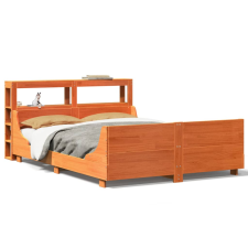 vidaXL viaszbarna tömör fenyőfa ágy matrac nélkül 135 x 190 cm (3306476) ágy és ágykellék