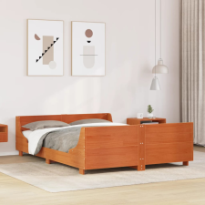 vidaXL viaszbarna tömör fenyőfa ágy matrac nélkül 140 x 190 cm ágy és ágykellék