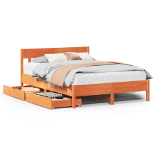 vidaXL viaszbarna tömör fenyőfa ágy matrac nélkül 140 x 190 cm (3301880) ágy és ágykellék