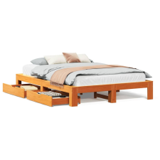 vidaXL viaszbarna tömör fenyőfa ágy matrac nélkül 140 x 190 cm (3309013) ágy és ágykellék