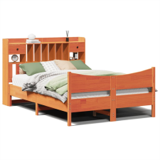 vidaXL viaszbarna tömör fenyőfa ágy matrac nélkül 140 x 190 cm (3323391) ágy és ágykellék