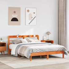 vidaXL viaszbarna tömör fenyőfa ágy matrac nélkül 140 x 200 cm ágy és ágykellék