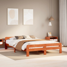 vidaXL viaszbarna tömör fenyőfa ágy matrac nélkül 140 x 200 cm ágy és ágykellék