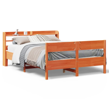 vidaXL viaszbarna tömör fenyőfa ágy matrac nélkül 140 x 200 cm (3306929) ágy és ágykellék