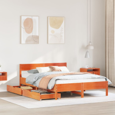 vidaXL viaszbarna tömör fenyőfa ágy matrac nélkül 150 x 200 cm ágy és ágykellék