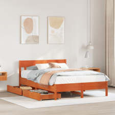 vidaXL viaszbarna tömör fenyőfa ágy matrac nélkül 160 x 200 cm ágy és ágykellék