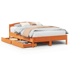vidaXL viaszbarna tömör fenyőfa ágy matrac nélkül 160 x 200 cm (3301823) ágy és ágykellék