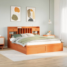 vidaXL viaszbarna tömör fenyőfa ágy matrac nélkül 180 x 200 cm ágy és ágykellék
