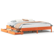 vidaXL viaszbarna tömör fenyőfa ágy matrac nélkül 180 x 200 cm (3301703) ágy és ágykellék