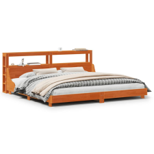 vidaXL viaszbarna tömör fenyőfa ágy matrac nélkül 200 x 200 cm ágy és ágykellék
