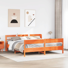 vidaXL viaszbarna tömör fenyőfa ágy matrac nélkül 200 x 200 cm ágy és ágykellék