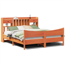 vidaXL viaszbarna tömör fenyőfa ágy matrac nélkül 200 x 200 cm (3323367) ágy és ágykellék