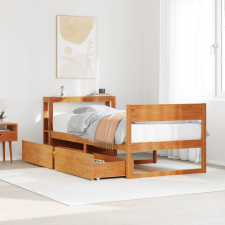 vidaXL viaszbarna tömör fenyőfa ágy matrac nélkül 75 x 190 cm ágy és ágykellék