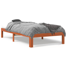 vidaXL viaszbarna tömör fenyőfa ágykeret 90 x 200 cm ágy és ágykellék