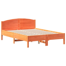 vidaXL viaszbarna tömör fenyőfa ágykeret fejtámlával 140 x 190 cm (842605) ágy és ágykellék