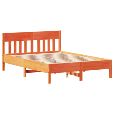 vidaXL viaszbarna tömör fenyőfa ágykeret fejtámlával 150x200 cm (842645) ágy és ágykellék
