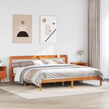 vidaXL viaszbarna tömör fenyőfa ágykeret fejtámlával 180 x 200 cm ágy és ágykellék
