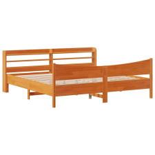 vidaXL viaszbarna tömör fenyőfa ágykeret fejtámlával 180 x 200 cm (3307037) ágy és ágykellék
