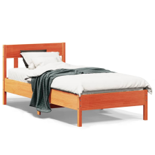 vidaXL viaszbarna tömör fenyőfa ágykeret fejtámlával 75 x 190 cm ágy és ágykellék