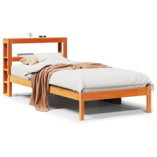 vidaXL viaszbarna tömör fenyőfa ágykeret fejtámlával 75 x 190 cm ágy és ágykellék