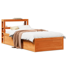 vidaXL viaszbarna tömör fenyőfa ágykeret fejtámlával 90 x 190 cm ágy és ágykellék