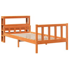 vidaXL viaszbarna tömör fenyőfa ágykeret fejtámlával 90 x 190 cm (3305915) ágy és ágykellék