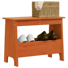 vidaXL viaszbarna tömör fenyőfa előszoba pad 60x28x45 cm bútor