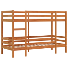 vidaXL viaszbarna tömör fenyőfa emeletes ágy 75 x 190 cm ágy és ágykellék