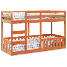 vidaXL viaszbarna tömör fenyőfa emeletes ágy 75 x 190 cm ágy és ágykellék
