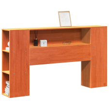 vidaXL viaszbarna tömör fenyőfa fejtámla tárolóval 135 cm (855635) ágy és ágykellék