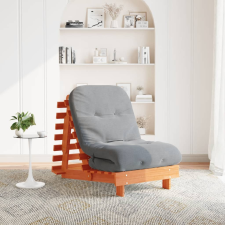 vidaXL viaszbarna tömör fenyőfa futon kanapéágy matraccal 70x206x11 cm bútor