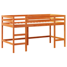 vidaXL viaszbarna tömör fenyőfa gyerek galériaágy létrával 90 x 200 cm gyermekágy