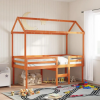 vidaXL viaszbarna tömör fenyőfa gyerekágytető 217 x 95,5 x 159 cm